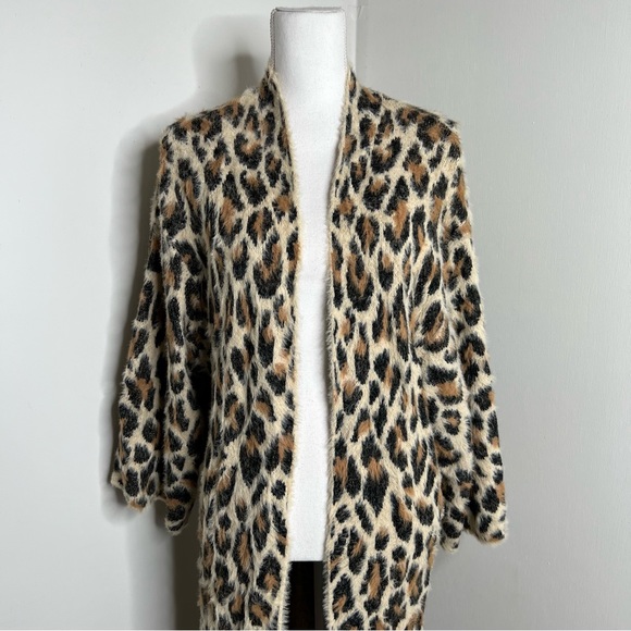BLANK NYC Leopard Duster in Full Range Duster Cardigan Size Small - Picture 4 of 9